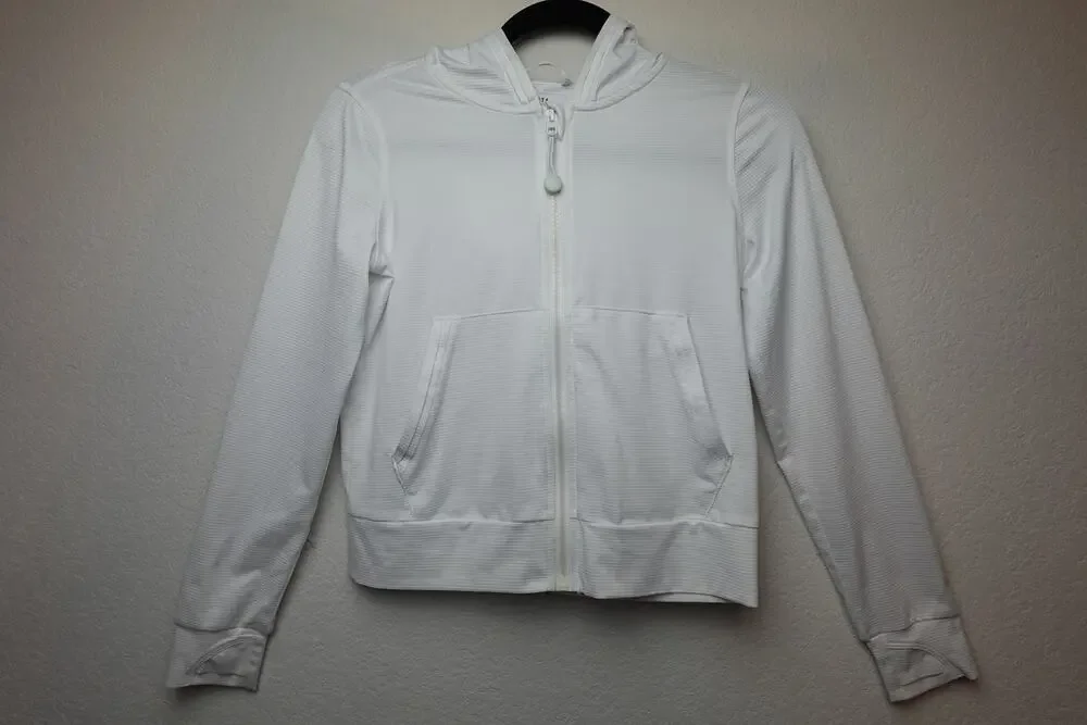 Athleta Girl Cozy Zip-Up Hoodie in white size 12